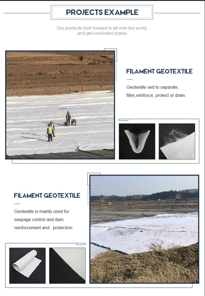 Не-сплетенная полиэстером ткань Geotextile Geotextile