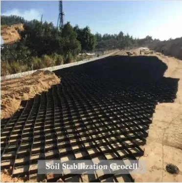 HDPE черный перфорированный с текстурой наклонных стабильных геоцелл геоцелл для гражданского строительства 3