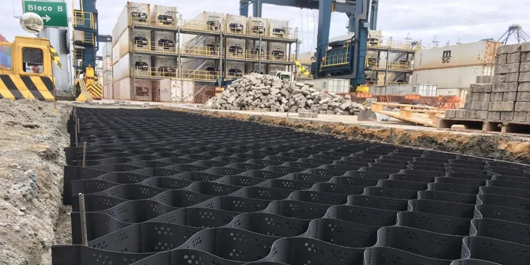HDPE гравийная сетка материала системы подъезда текстурированная геоцель для укрепления дорог травяная сетка 11
