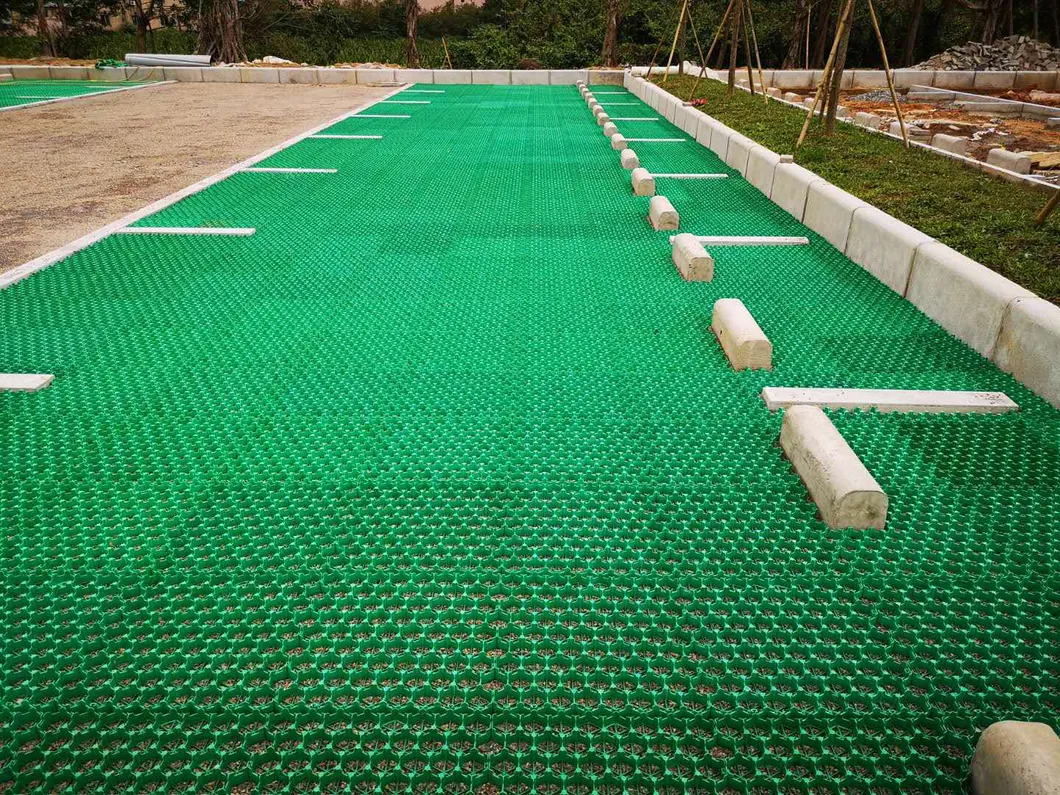 HDPE Пластмассовая травянистая стабилизаторная решетка для парковочных площадок Наружная крыша Садовые проницаемые мостовые перекрытия 0