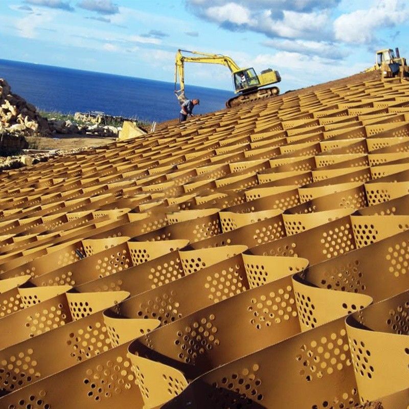 HDPE Geocell Gravel Soil Stabilizer Парковочная площадка Пластиковая медная сетка Граничная сетка для бетонной дороги