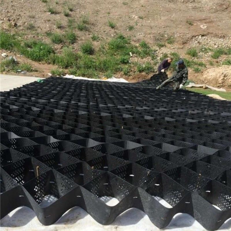 Высокий медный рогатый черный HDPE Geocell Reinforcement Driveway For Road Gravel Stabilizer Grid Подпорная стена набережная