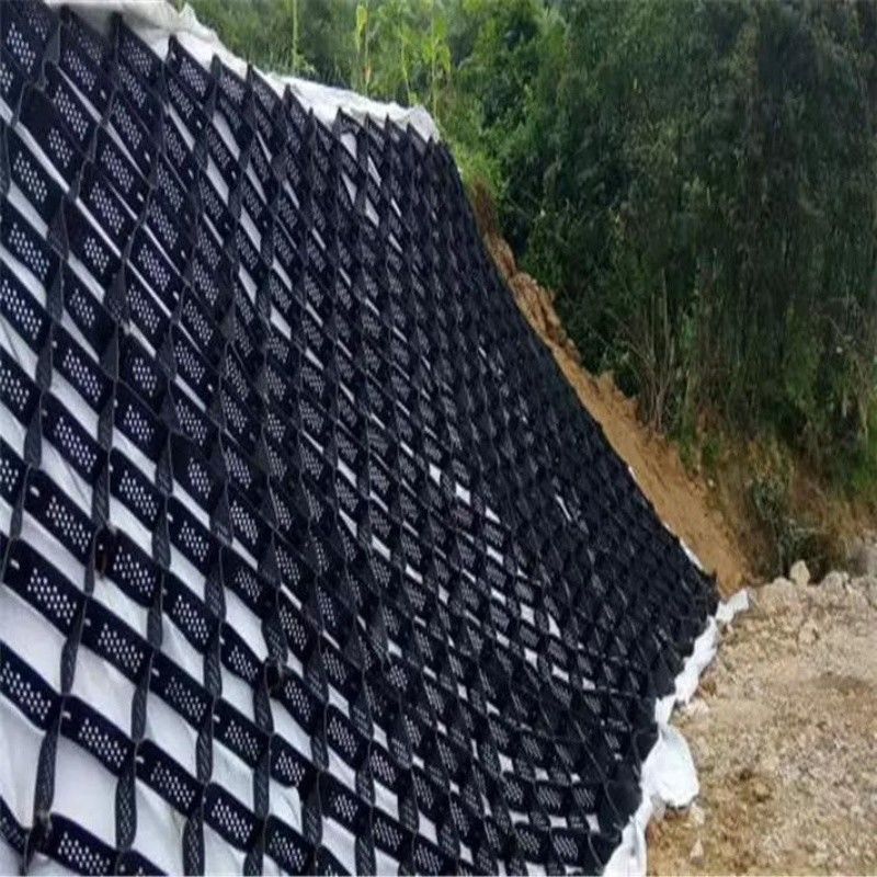 Высокий медный рогатый черный HDPE Geocell Reinforcement Driveway For Road Gravel Stabilizer Grid Подпорная стена набережная
