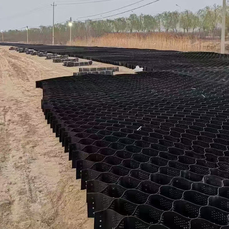 Текстурированная высококлеточная система заключения Медовая паутина HDPE Geocell Для дорог Фундамент Защита склона Парковочный участок Подъездная стена