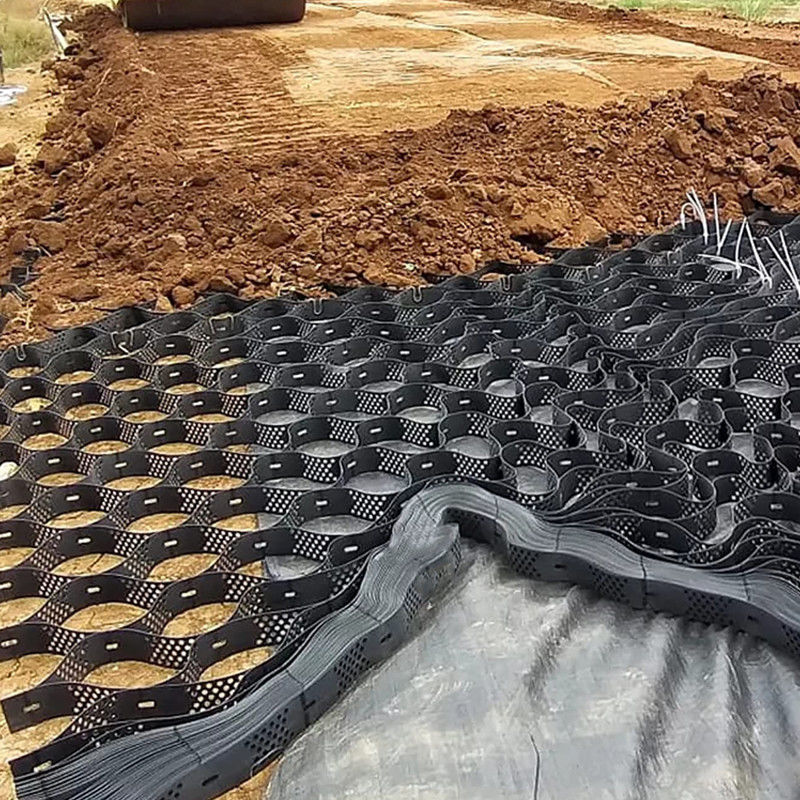 Текстурированная высококлеточная система заключения Медовая паутина HDPE Geocell Для дорог Фундамент Защита склона Парковочный участок Подъездная стена
