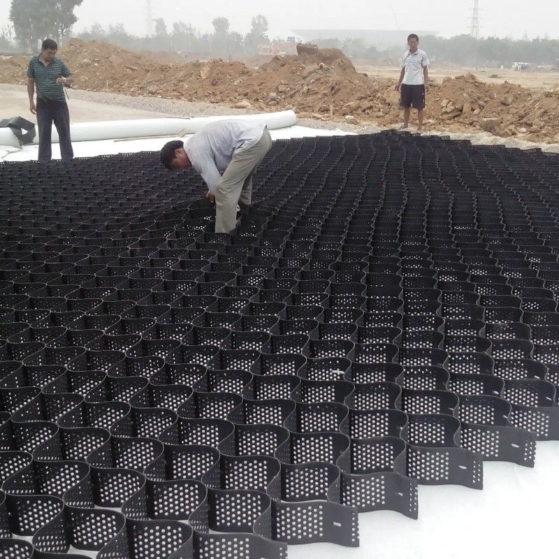 250мм 75мм 100мм 150мм Hdpe Geocell высокотекстура HDPE Медоносная гравийная решетка Пластиковая Geocell Прямая фабрика цена