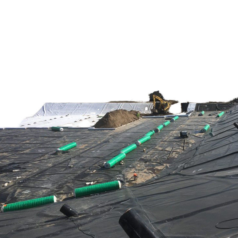 Геомембраны из полиэтилена с высокой плотностью из HDPE Черные ультрафиолетоустойчивые облицовки Полиэтиленовый прудовой облицовка для удержания свалок Толщина 1,5 мм