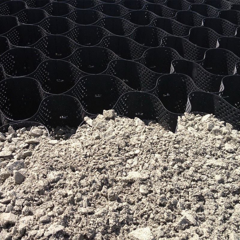 HDPE Пластмассовые геоцеллы с асфальтированной решеткой Черные геоцеллы HDPE для мягкой подвальной арматуры Недорогие стабилизаторы гравия Геоцеллы в дорожном строительстве