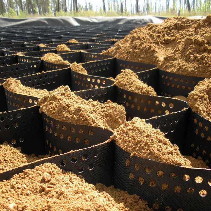 Георешетка из сверхпрочного полиэтилена высокой плотности для гравийных дорожек, стабилизации грунта, защиты склонов и армирования подпорных стен