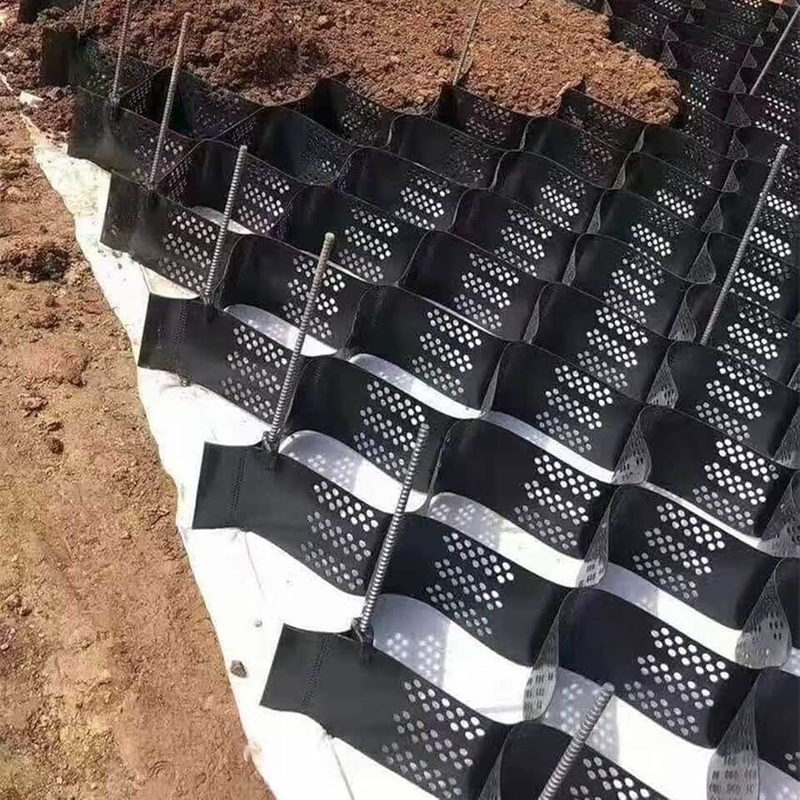 HDPE геоэлементы Дорожное строительство Стабилизация дорожного полотна и поддержка нагрузки Стабилизация гравия Решетки HDPE геоэлементы