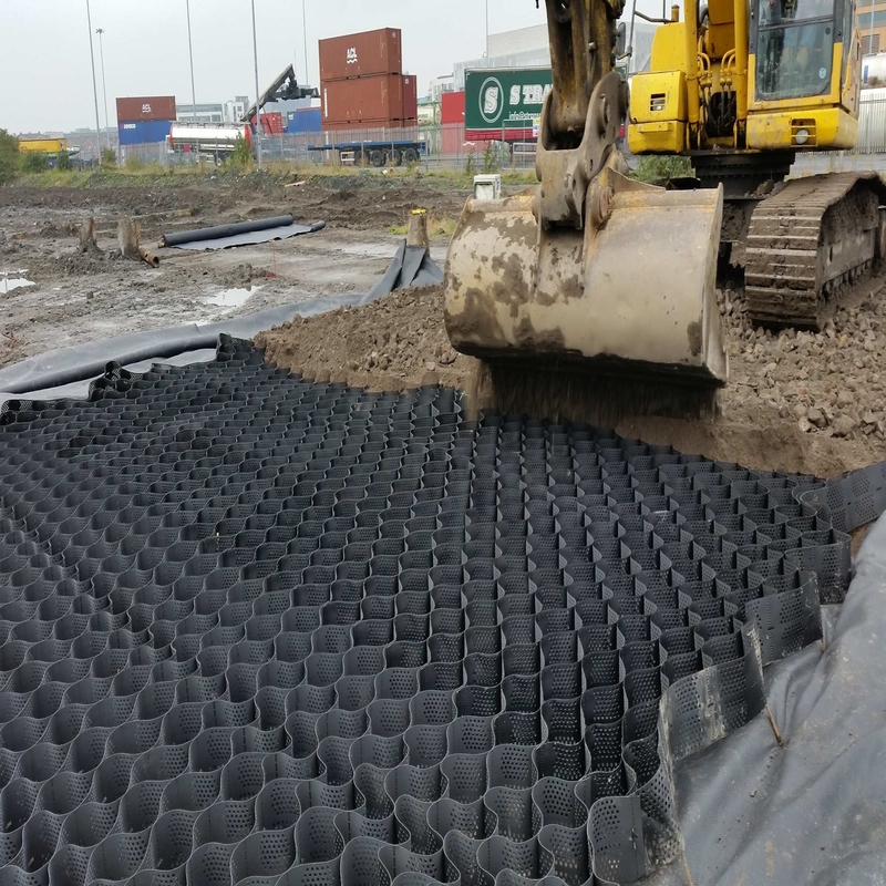 HDPE пластмассовые геоэлементы для укрепления мягких подвалов низкозатратный гравийный стабилизатор геоэлементы для дорожного строительства