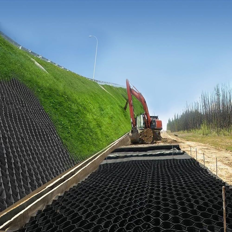 Прочные геоячейки из HDPE, гладкая поверхность, геоячейки из HDPE для подъездных путей, контроль эрозии для склонов, поддержка подпорных стен