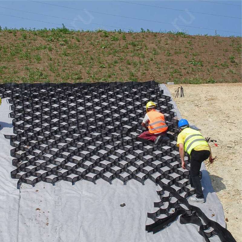 HDPE Геоячейка Пластиковая Подъездная Дорожка Гравий HDPE Геоячейка Контроль Грунта на Дороге для Укрепления Дороги Защита Откосов Контроль Эрозии Гравий Автомагистраль